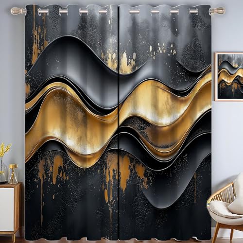 ZISTRCBAO Marmorstruktur Verdunkelungsvorhänge, Leichter Luxus Thermisch Isoliert Fensterbehandlung Vorhänge Für Wohnzimmer Dekoration, Gold 2 Paneele H213xB66cm ZISTRCBAO Marmorstruktur Verdunkelungsvorhänge, Leichter Luxus Thermisch Isoliert Fensterbehandlung Vorhänge Für Wohnzimmer Dekoration, Gold 2 Paneele H213xB66cm von ZISTRCBAO