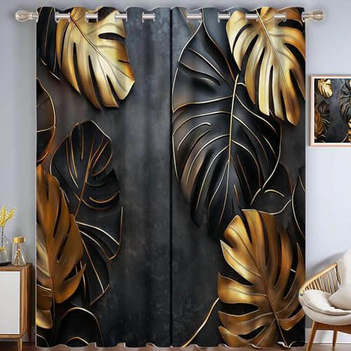 ZISTRCBAO Monstera-Blätter Verdunkelungsvorhänge, Moderne Kunst Thermisch Isoliert Fensterbehandlung Vorhänge Für Wohnzimmer Dekoration, Dunkelgrau 2 Paneele H182xB91cm ZISTRCBAO Monstera-Blätter Verdunkelungsvorhänge, Moderne Kunst Thermisch Isoliert Fensterbehandlung Vorhänge Für Wohnzimmer Dekoration, Dunkelgrau 2 Paneele H182xB91cm von ZISTRCBAO