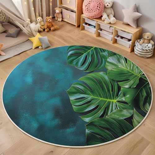 ZISTRCBAO Monstera rutschfest Runder Teppich 160cm, Tropische Pflanzen Runder Teppich Wohnzimmer, Grün Dekoration Teppiche Weich Waschbar Für Zuhause Bodenmatte Schlafzimmer Dekorativer Teppiche ZISTRCBAO Monstera rutschfest Runder Teppich 160cm, Tropische Pflanzen Runder Teppich Wohnzimmer, Grün Dekoration Teppiche Weich Waschbar Für Zuhause Bodenmatte Schlafzimmer Dekorativer Teppiche von ZISTRCBAO