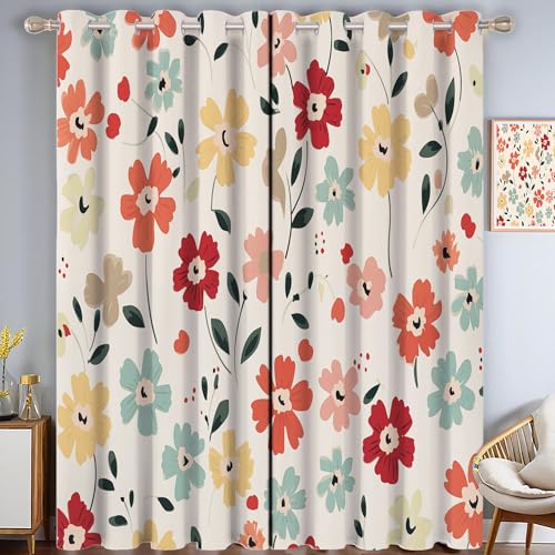 ZISTRCBAO Niedliche Blumen Verdunkelungsvorhänge, Mittelalter Thermisch Isoliert Fensterbehandlung Vorhänge Für Wohnzimmer Dekoration, Creme 2 Paneele H213xB66cm ZISTRCBAO Niedliche Blumen Verdunkelungsvorhänge, Mittelalter Thermisch Isoliert Fensterbehandlung Vorhänge Für Wohnzimmer Dekoration, Creme 2 Paneele H213xB66cm von ZISTRCBAO
