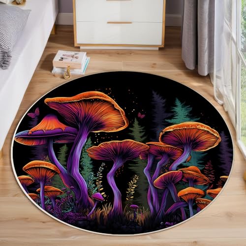 ZISTRCBAO Orangenpilz rutschfest Runder Teppich 120cm, Fantasy-Kunst Runder Teppich Wohnzimmer, Orange Dekoration Teppiche Weich Waschbar Für Zuhause Bodenmatte Schlafzimmer Dekorativer Teppiche ZISTRCBAO Orangenpilz rutschfest Runder Teppich 120cm, Fantasy-Kunst Runder Teppich Wohnzimmer, Orange Dekoration Teppiche Weich Waschbar Für Zuhause Bodenmatte Schlafzimmer Dekorativer Teppiche von ZISTRCBAO