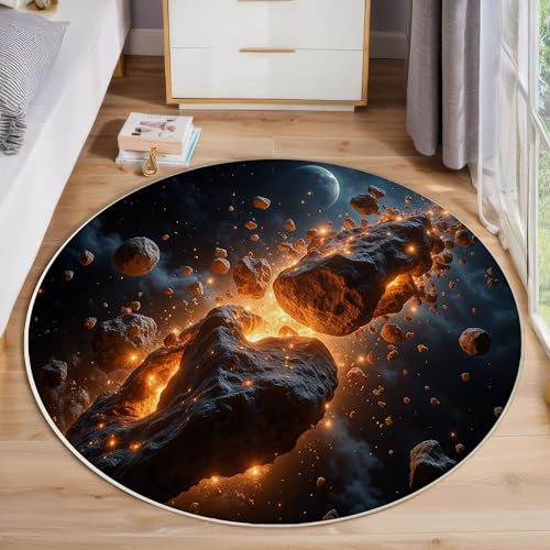 ZISTRCBAO Planetenfragmente Rund Teppich, Traumuniversum Waschbarer Wohnzimmer Sofa Teppich Kurzflor Couchtischmatte, Orange Rund 120cm Teppiche Für Schlafzimmer Esszimmer Küche Innen ZISTRCBAO Planetenfragmente Rund Teppich, Traumuniversum Waschbarer Wohnzimmer Sofa Teppich Kurzflor Couchtischmatte, Orange Rund 120cm Teppiche Für Schlafzimmer Esszimmer Küche Innen von ZISTRCBAO