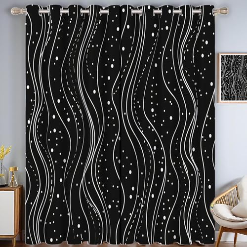 ZISTRCBAO Polka Dot Streifen Verdunkelungsvorhänge, Minimalismus Thermisch Isoliert Fensterbehandlung Vorhänge Für Wohnzimmer Dekoration, Schwarz Weiß 2 Paneele H182xB91cm ZISTRCBAO Polka Dot Streifen Verdunkelungsvorhänge, Minimalismus Thermisch Isoliert Fensterbehandlung Vorhänge Für Wohnzimmer Dekoration, Schwarz Weiß 2 Paneele H182xB91cm von ZISTRCBAO