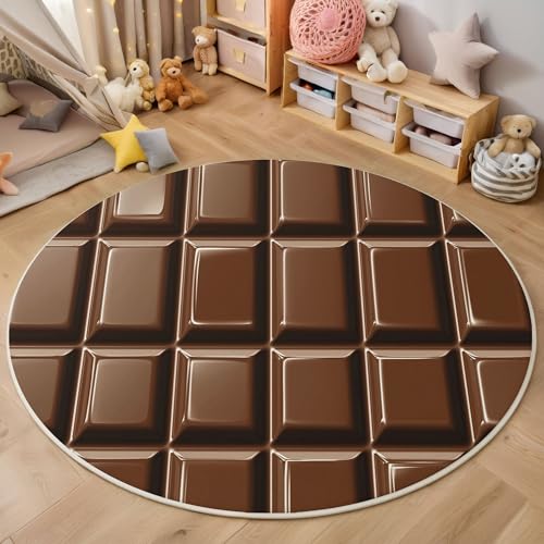 ZISTRCBAO Schokoladentextur Rund Teppich, Moderne Schlichtheit Waschbarer Wohnzimmer Sofa Teppich Kurzflor Couchtischmatte, Kaffeefarbe Rund 60cm Teppiche Für Schlafzimmer Esszimmer Küche Innen ZISTRCBAO Schokoladentextur Rund Teppich, Moderne Schlichtheit Waschbarer Wohnzimmer Sofa Teppich Kurzflor Couchtischmatte, Kaffeefarbe Rund 60cm Teppiche Für Schlafzimmer Esszimmer Küche Innen von ZISTRCBAO