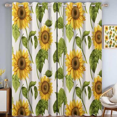 ZISTRCBAO Sonnenblumen Verdunkelungsvorhänge, Aquarell Blumen Thermisch Isoliert Fensterbehandlung Vorhänge Für Wohnzimmer Dekoration, Gelb 2 Paneele H213xB66cm ZISTRCBAO Sonnenblumen Verdunkelungsvorhänge, Aquarell Blumen Thermisch Isoliert Fensterbehandlung Vorhänge Für Wohnzimmer Dekoration, Gelb 2 Paneele H213xB66cm von ZISTRCBAO