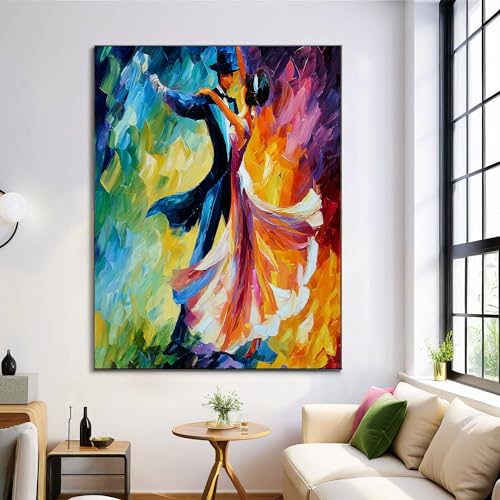 ZISTRCBAO Tanzendes Paar Bild Auf Leinwand 60×90 cm, Vintage-Ölgemälde Wohnzimmer Deko Wandbild Kunstdruck Auf Leinwand Bild Schlafzimmer über Bett Room Decor Geschenke, Mehrfarbig ZISTRCBAO Tanzendes Paar Bild Auf Leinwand 60×90 cm, Vintage-Ölgemälde Wohnzimmer Deko Wandbild Kunstdruck Auf Leinwand Bild Schlafzimmer über Bett Room Decor Geschenke, Mehrfarbig von ZISTRCBAO