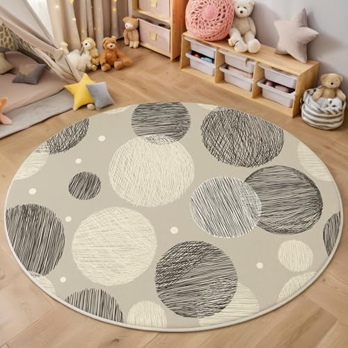 ZISTRCBAO Tupfen Kurzflor Teppich Rund, Modern Einfach Wohnzimmerteppich, Grau Runder Teppich 120cm Round Eingangsbereich Waschbar Weich for Wohnzimmer Schlafzimmer Studie Heimbüro ZISTRCBAO Tupfen Kurzflor Teppich Rund, Modern Einfach Wohnzimmerteppich, Grau Runder Teppich 120cm Round Eingangsbereich Waschbar Weich for Wohnzimmer Schlafzimmer Studie Heimbüro von ZISTRCBAO