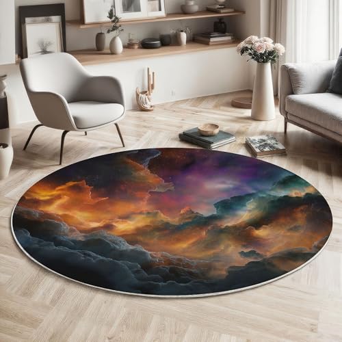 ZISTRCBAO Universum Galaxie Rund Bereich Teppich 160cm, Traumraum Weich Teppich Rund, Waschbar rutschfest Wohnzimmer Teppiche Für Schlafzimmer Terrasse Garten Küchen, Orange ZISTRCBAO Universum Galaxie Rund Bereich Teppich 160cm, Traumraum Weich Teppich Rund, Waschbar rutschfest Wohnzimmer Teppiche Für Schlafzimmer Terrasse Garten Küchen, Orange von ZISTRCBAO