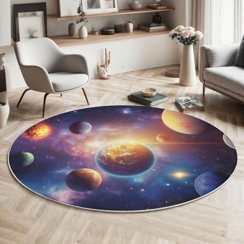 ZISTRCBAO Universum Planet Rund Teppich, Traumraum Waschbarer Wohnzimmer Sofa Teppich Kurzflor Couchtischmatte, Lila Rund 80cm Teppiche Für Schlafzimmer Esszimmer Küche Innen ZISTRCBAO Universum Planet Rund Teppich, Traumraum Waschbarer Wohnzimmer Sofa Teppich Kurzflor Couchtischmatte, Lila Rund 80cm Teppiche Für Schlafzimmer Esszimmer Küche Innen von ZISTRCBAO