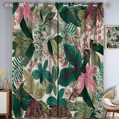 ZISTRCBAO VerdunkelungsvorhängeBlütenblätter, Retro-Pflanze Heimdekoration Wärmeisolierend Verdunkelung Für Schlafzimmer Wohnzimmer, Mehrfarbig, Set Mit 2 Paneelen H213xB66cm ZISTRCBAO VerdunkelungsvorhängeBlütenblätter, Retro-Pflanze Heimdekoration Wärmeisolierend Verdunkelung Für Schlafzimmer Wohnzimmer, Mehrfarbig, Set Mit 2 Paneelen H213xB66cm von ZISTRCBAO