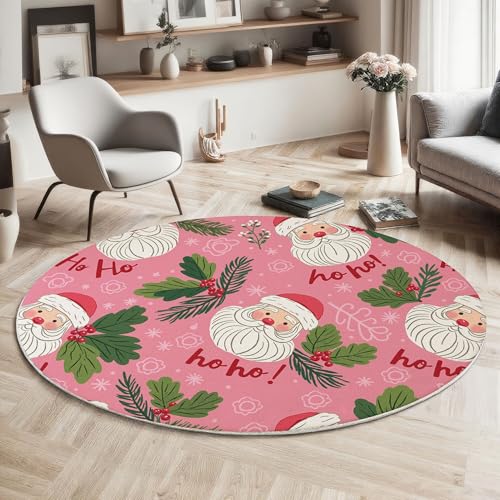 ZISTRCBAO Weihnachtsmann Rund Teppich Kurzflor, Weihnachten Ultradünner Waschbarer Runder Teppich Für Den Innen Und Außenbereich Schlafzimmer Wohnzimmer Terrasse Garten 100cm, Rosa ZISTRCBAO Weihnachtsmann Rund Teppich Kurzflor, Weihnachten Ultradünner Waschbarer Runder Teppich Für Den Innen Und Außenbereich Schlafzimmer Wohnzimmer Terrasse Garten 100cm, Rosa von ZISTRCBAO
