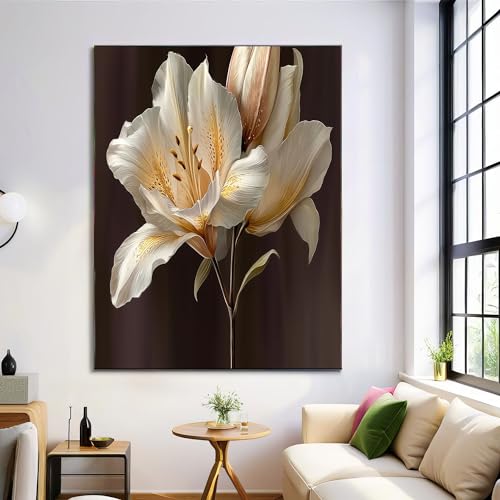 ZISTRCBAO Weiße Lilie Leinwand Wandkunst, Moderne Eleganz Leinwandbilder, Weiß Leinwandkunst Für Bad Schlafzimmer Wohnzimmer Büro Zuhause Wanddekoration Ungerahmt, 50×70 cm ZISTRCBAO Weiße Lilie Leinwand Wandkunst, Moderne Eleganz Leinwandbilder, Weiß Leinwandkunst Für Bad Schlafzimmer Wohnzimmer Büro Zuhause Wanddekoration Ungerahmt, 50×70 cm von ZISTRCBAO