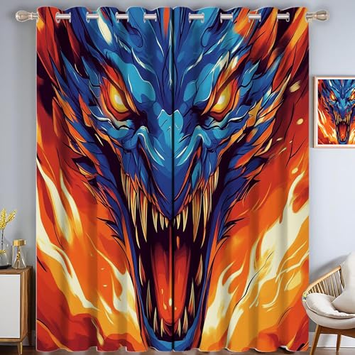 ZISTRCBAO Wilder Drache Verdunkelungsvorhänge, Fantasy-Kunststil Thermisch Isoliert Fensterbehandlung Vorhänge Für Wohnzimmer Dekoration, Rot 2 Paneele H213xB137cm ZISTRCBAO Wilder Drache Verdunkelungsvorhänge, Fantasy-Kunststil Thermisch Isoliert Fensterbehandlung Vorhänge Für Wohnzimmer Dekoration, Rot 2 Paneele H213xB137cm von ZISTRCBAO
