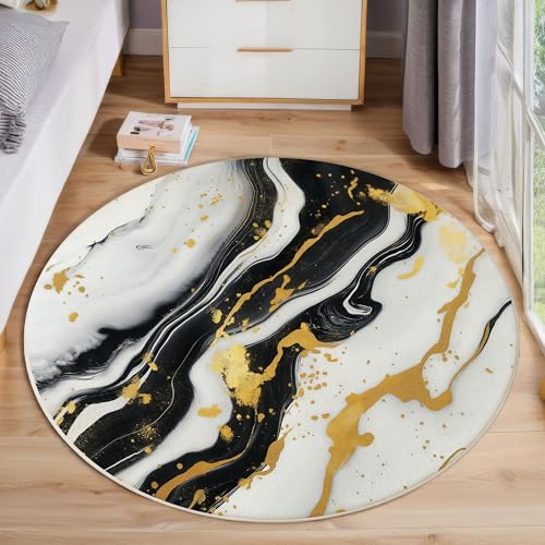 ZISTRCBAO Wirbelmarmor Kurzflor Teppich Rund, Moderner Luxus Wohnzimmerteppich, Weiß Runder Teppich 60cm Round Eingangsbereich Waschbar Weich for Wohnzimmer Schlafzimmer Studie Heimbüro ZISTRCBAO Wirbelmarmor Kurzflor Teppich Rund, Moderner Luxus Wohnzimmerteppich, Weiß Runder Teppich 60cm Round Eingangsbereich Waschbar Weich for Wohnzimmer Schlafzimmer Studie Heimbüro von ZISTRCBAO