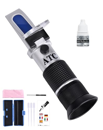 3 in 1 Honig Refraktometer mit ATC Imker Refraktometer Brix 58-92% Wassergehalt im Honig 12-27% Baume Be° 38-43° Refractometer Honig mit 72.2% Kalibrierlösung Handrefraktometer für Honig Sirup Melasse 3 in 1 Honig Refraktometer mit ATC Imker Refraktometer Brix 58-92% Wassergehalt im Honig 12-27% Baume Be° 38-43° Refractometer Honig mit 72.2% Kalibrierlösung Handrefraktometer für Honig Sirup Melasse von ZITFRI