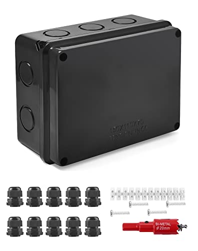 Verteilerdose Abzweigdose wasserdicht IP65 Aufputz, ZITFRI 15x11x7cm Klemmkasten Aufputz Abzweigkasten Garten Feuchtraum Aufputz Verbindungsdose M20 für Ø6-12 mm Kabel Kabelabzweigkasten wasserdicht Verteilerdose Abzweigdose wasserdicht IP65 Aufputz, ZITFRI 15x11x7cm Klemmkasten Aufputz Abzweigkasten Garten Feuchtraum Aufputz Verbindungsdose M20 für Ø6-12 mm Kabel Kabelabzweigkasten wasserdicht von ZITFRI