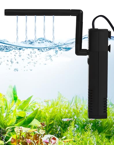 ZITFRI Leise Aquarium Filter 60L 4W Aquarium Pumpe Aquarium Innenfilter 4in1 Aquarienfilter mit 300L/H Wasserpumpe für 60L Aquarium von ZITFRI
