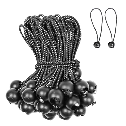 50 Stück Spanngummis mit Kugel, Gummispanner, Spanngummis, für Zelte, Planen, Pavillons, Banner, Anhängernetze und Haushalt von ZITUZY