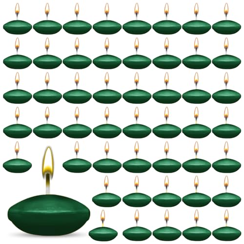 ZITUZY 50 Stück Grün Schwimmkerzen, Unparfümierte Schwimmkerzen, Kein Duft Dekorative Schwimmkerzen, für Hochzeitspool, Valentinstagbadewanne, Abendessen, Weihnachtsdekoration (Grün) von ZITUZY
