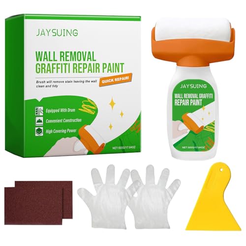 ZITUZY 500g Wandfarbe Ausbessern Weiß Roller, 2 in 1 Wandreparatur RollbüRste, Wandreparatur-RollbüRste mit Wandreparaturpaste, für Graffiti, Flecken, Kratzer, Risse und beschädigte Wände ZITUZY 500g Wandfarbe Ausbessern Weiß Roller, 2 in 1 Wandreparatur RollbüRste, Wandreparatur-RollbüRste mit Wandreparaturpaste, für Graffiti, Flecken, Kratzer, Risse und beschädigte Wände von ZITUZY