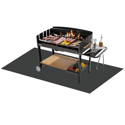 ZITUZY Feuerfeste Unterlage - 100 * 150cm, Faltbare Grillunterlage, Feuerfeste Unterlage Hitzeschutzmatte, für Grills, Kamine, Böden, Rasen und Camping (Schwarz) von ZITUZY