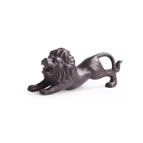 Handgefertigtes Teetier, Lila Ton-Teehaustier-Ornamente, herrschsüchtiger Löwe, handgefertigte Statuen, Kunsthandwerk, Teeservice-Zubehör, Schreibtisch-Ornamente von ZIUBMVDYC