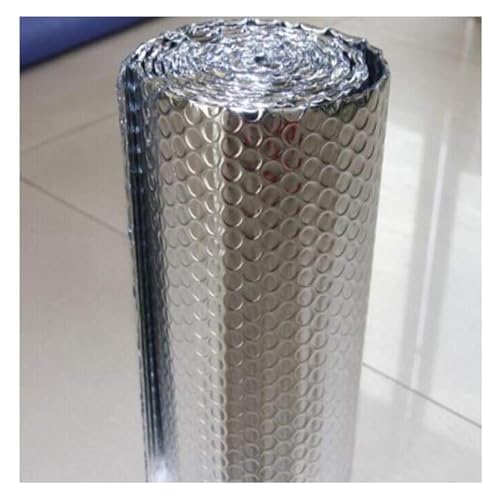 Isolierfolie, Selbstklebende wärmereflektierende Dampfsperrfolien-Isolierung, Aluminium, Garagentor-Isolierung, Kitoft, Tür, Boden, Dach, Wohnwagen, Doppel-Bub(1x10m) von ZIUBMVDYC