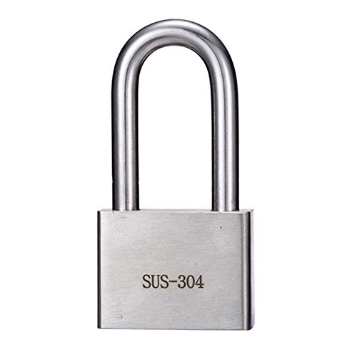 Solides Vorhängeschloss mit langem Sicherungsring und 4 Schlüsseln, wasserdichtes rostfreies Sicherheitsschloss aus Stahl, 30 x 68 mm, 40 87, 50 97, 60 110(40x87mm) von ZIUBMVDYC