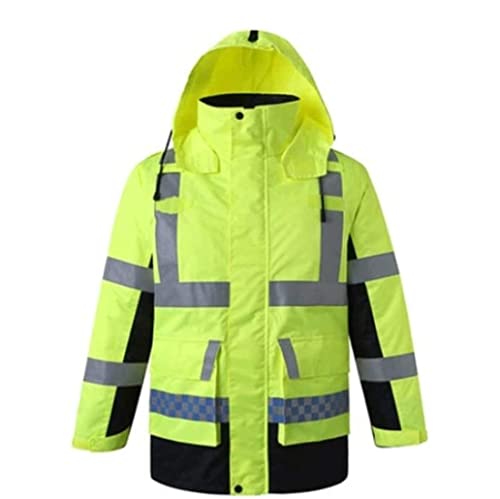Warnwesten, Hohe Sichtbarkeit, Kälteschutzanzug, fluoreszierender Sicherheitssamt, wasserdichte Arbeitskleidung, Bauwesen, 1 Stück(XL) von ZIUBMVDYC
