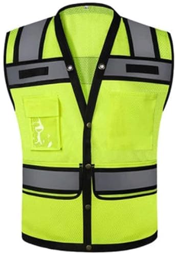 Warnwesten, Hohe Sichtbarkeit, atmungsaktiver Reflexanzug, Oxford-Sicherheitsgitter-Arbeitskleidung, Bauwesen, 1 Stück(XL) von ZIUBMVDYC