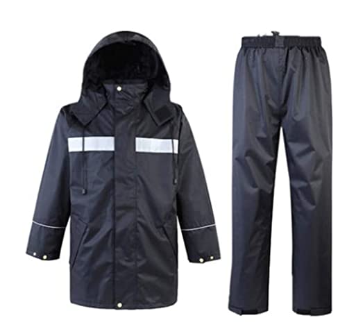 Warnwesten, Hohe Sichtbarkeit, schwarze Sicherheitsjacke, Oxford-Stoff, Regenschutzanzug, Arbeitskleidung for den Außenbereich, Bauwesen, 1 Set(M) von ZIUBMVDYC