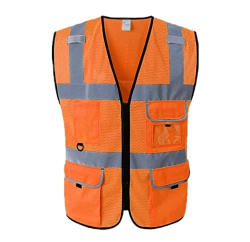 Warnwesten, Hohe Sichtbarkeit for nächtliche Outdoor-Aktivitäten oder Bauarbeiter, 1 Stück(Red,L) von ZIUBMVDYC