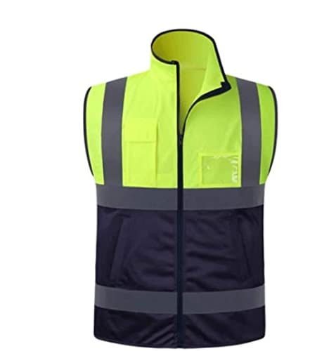 Warnwesten, Warnschutzanzug aus Seidenstoff mit geringer Dehnung, sehr gut geeignet for den Bau, 1 Stück(Green,XL) von ZIUBMVDYC