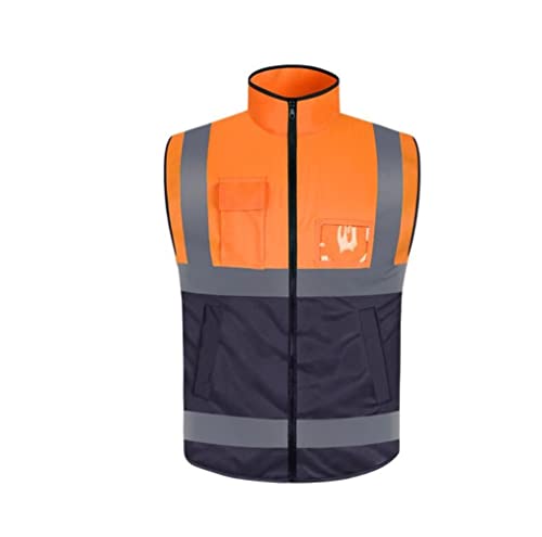 Warnwesten, Warnschutzanzug aus Seidenstoff mit geringer Dehnung, sehr gut geeignet for den Bau, 1 Stück(Orange,XL) von ZIUBMVDYC