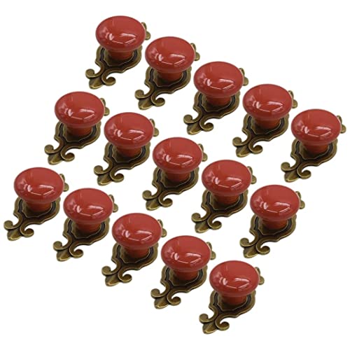 ZIUBMVDYC Keramikknöpfe Türgriffe, 15er-Pack runde Türknöpfe aus Keramik for Schubladen(Red) von ZIUBMVDYC
