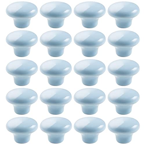 ZIUBMVDYC Keramikknöpfe Türgriffe, 20 Stück nordische Einloch-Griffe, Schrankgriffe, Möbelgriffe, Keramikknäufe(Light Blue) von ZIUBMVDYC