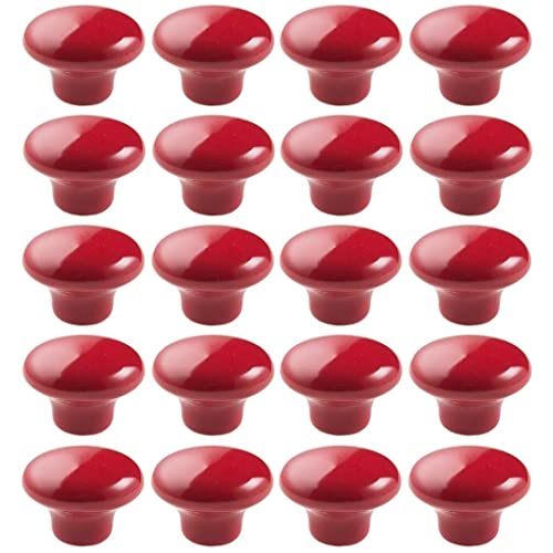 ZIUBMVDYC Keramikknöpfe Türgriffe, 20 Stück nordische Einloch-Griffe, Schrankgriffe, Möbelgriffe, Keramikknäufe(Red) von ZIUBMVDYC