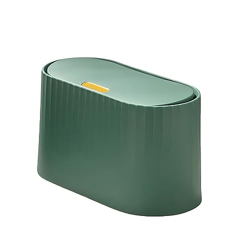 ZIUBMVDYC Mülleimer, 1 Stück winziger Mülleimer vom Presstyp – leichter und stilvoller Arbeitsplatten-Badezimmer-Abfalleimer, ergonomisch(Dark green) von ZIUBMVDYC