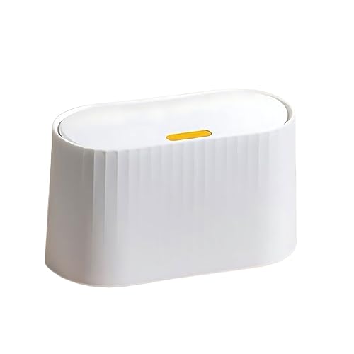 ZIUBMVDYC Mülleimer, 1 Stück winziger Mülleimer vom Presstyp – leichter und stilvoller Arbeitsplatten-Badezimmer-Abfalleimer, ergonomisch(White) von ZIUBMVDYC