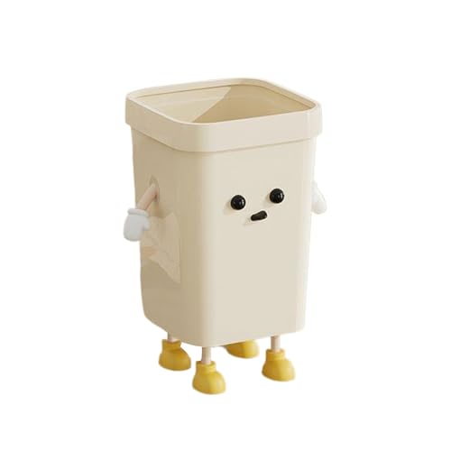 ZIUBMVDYC Mülleimer, 1 stücke Creme Stil Müll Korb Mit Starke Tragfähigkeit for Bad ABS for Küche(S(7L)) von ZIUBMVDYC