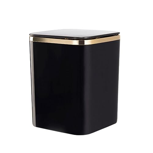 ZIUBMVDYC Mülleimer, 1 stücke Desktop Abfall Behälter Einfache Und Stilvolle ABS Konstruktion Mülleimer(Black) von ZIUBMVDYC