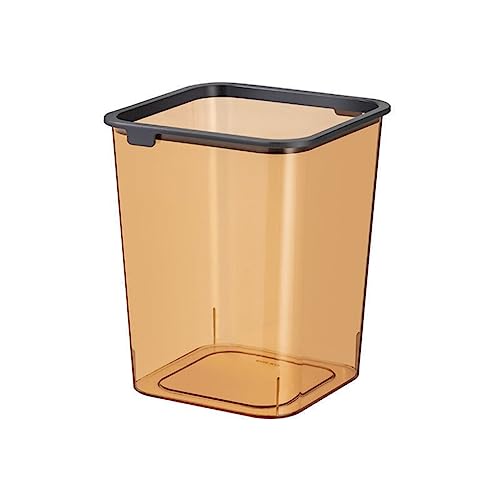 ZIUBMVDYC Mülleimer, 1 stücke Einfache Reinigung Lagerung Container Ordentlich Robuste ABS Altpapier Bins for Schlafzimmer Eimer(Amber) von ZIUBMVDYC