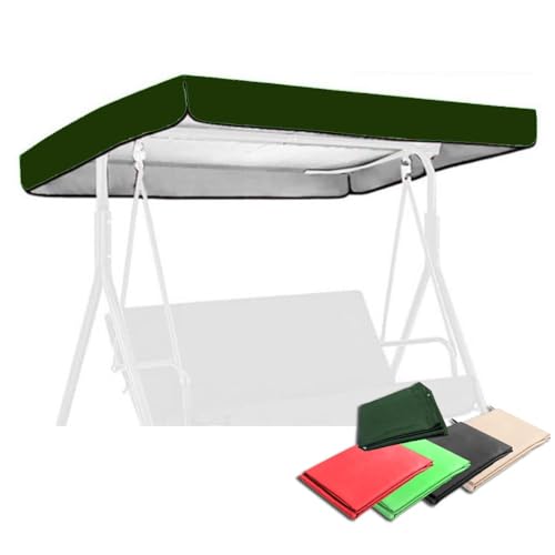 ZIUSFAC 191×120cm Hollywoodschaukel Abdeckung Gartenschaukel Dachbezug 3 Sitzer Schaukel Dachbezug Überdachung Hollywoodschaukel Ersatzdach Sonnendach UV Schutz Stoff(Dark green,191x120cm/75x47in) von ZIUSFAC