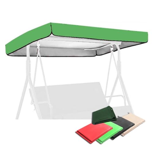 ZIUSFAC 191×120cm Hollywoodschaukel Abdeckung Gartenschaukel Dachbezug 3 Sitzer Schaukel Dachbezug Überdachung Hollywoodschaukel Ersatzdach Sonnendach UV Schutz Stoff(Green,213x122cm/83.8x48in) von ZIUSFAC