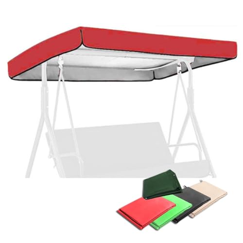 ZIUSFAC 191×120cm Hollywoodschaukel Abdeckung Gartenschaukel Dachbezug 3 Sitzer Schaukel Dachbezug Überdachung Hollywoodschaukel Ersatzdach Sonnendach UV Schutz Stoff(Red,213x122cm/83.8x48in) von ZIUSFAC