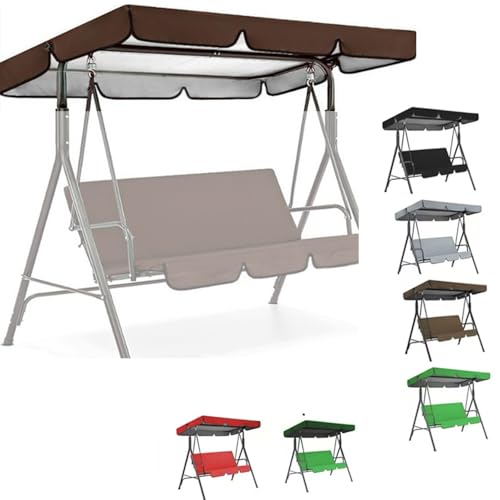 ZIUSFAC 3 Sitzer Hollywoodschaukel Dachbezug Universal Dachplane Für Garten-Schaukel 2 Sitzer 190×132Cm 164×114Cm Gartenschaukel Ersatzdach(Coffee,249x185cm/98x73in) von ZIUSFAC