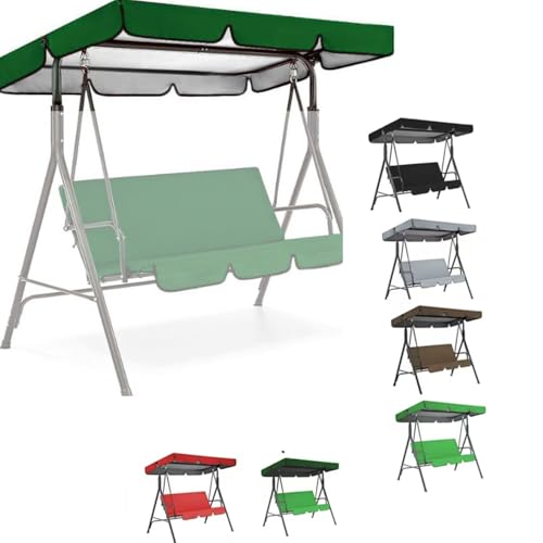 ZIUSFAC 3 Sitzer Hollywoodschaukel Dachbezug Universal Dachplane Für Garten-Schaukel 2 Sitzer 190×132Cm 164×114Cm Gartenschaukel Ersatzdach(Dark green,164x114cm/65x45in) von ZIUSFAC