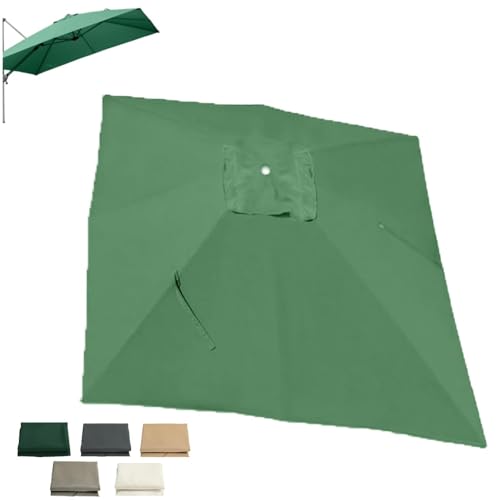 ZIUSFAC Ampelschirm Ersatzbezug 8 Rippen Ersatz-Sonnenschirm Überdachung Ersatzabdeckung 250×250cm Ersatzdach Für Terrassenschirm- Quadratisch(Dark Green,2.5x2.5m (8.2x8.2ft)) von ZIUSFAC