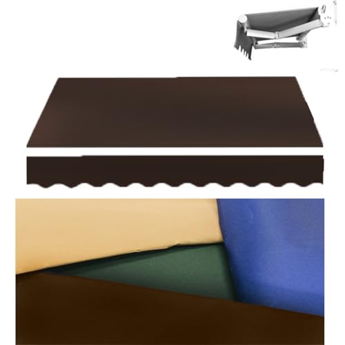 ZIUSFAC Einziehbar Markisentuch Markise Balkon Ersatzstoff Terrassenmarkise Ersatz Markisenbespannung Polyester Sonnenschutz Markisenstoff Wasserabweisend(Brown,20x10ft) 6x3 von ZIUSFAC