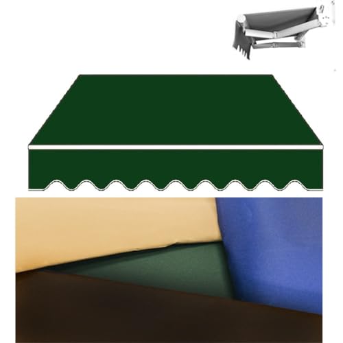 ZIUSFAC Einziehbar Markisentuch Markise Balkon Ersatzstoff Terrassenmarkise Ersatz Markisenbespannung Polyester Sonnenschutz Markisenstoff Wasserabweisend(Green,(8x6.5ft) 2.4x2m) von ZIUSFAC